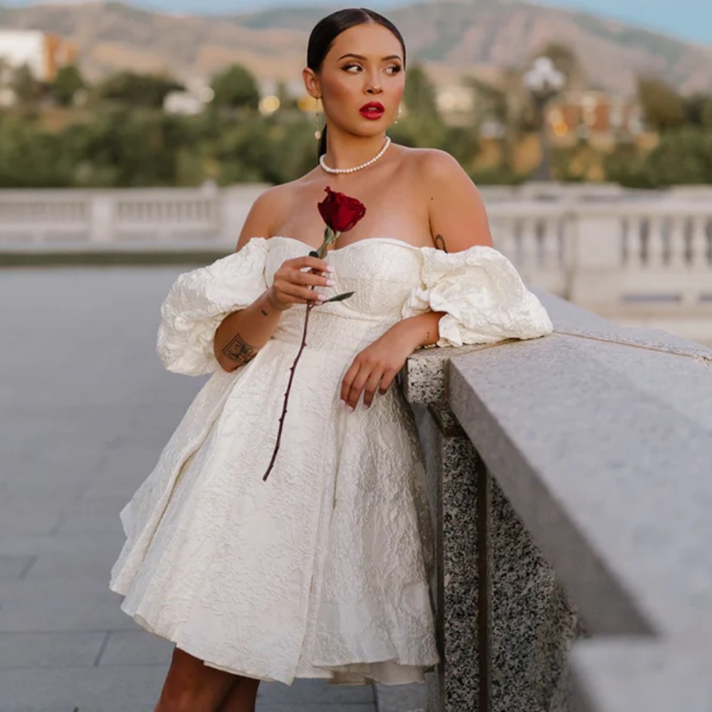Elegant Off-Shoulder White Dress